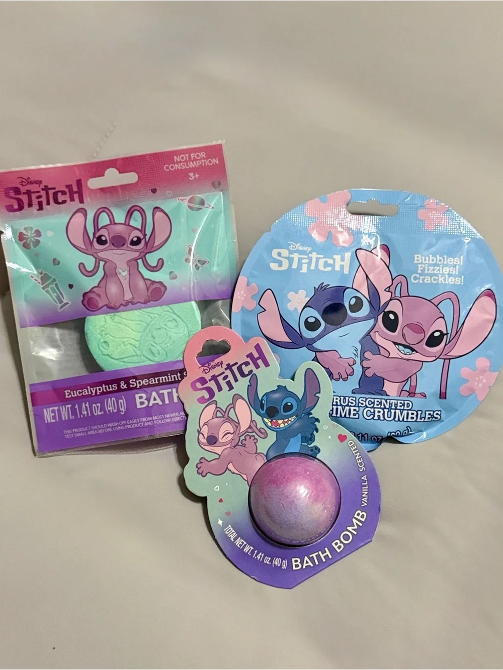 💜 Disney Stitch-Themed Bath Time Treats - 3 Pack Set